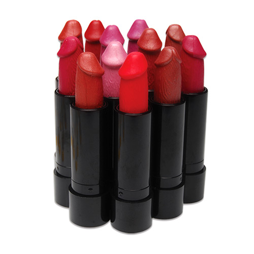 12 willy lipsticks without their lids, in assorted colours