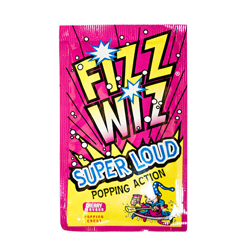 Fizz Wiz Cherry packet on a white background