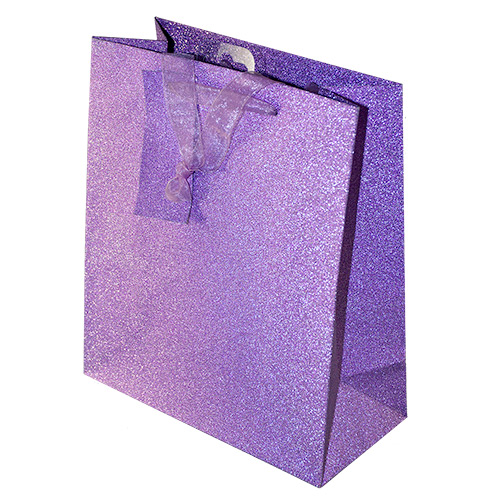 purple glitter gift bags