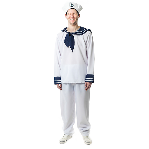 Front View Of Blue and White Sailor Costume