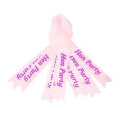 Pink 'hen party' ribbons 