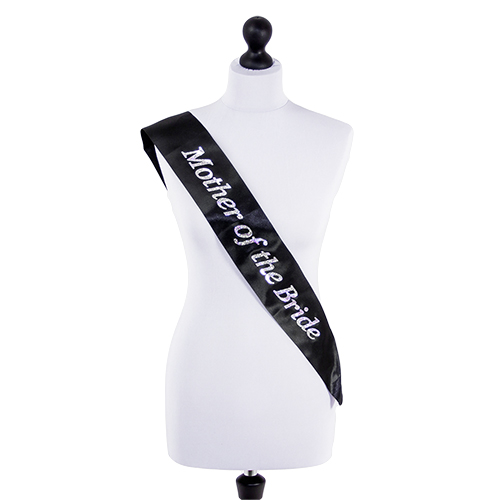 Black and Silver Mother of the Bride Sash