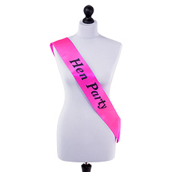 Sleek Pink Hen Party Sash 