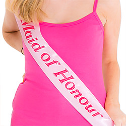 A sash with two shades of pink