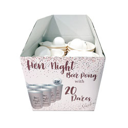 The front of the hen party pong box