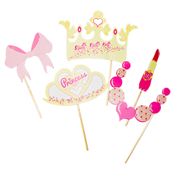 Five of the princess party photo booth props 