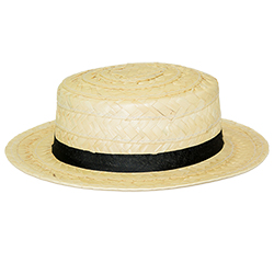 Straw Boater Hat lying flat
