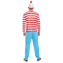 Man wearing Where's Wally costume back