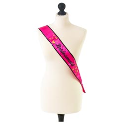 Gold and pink Bridesmaid sash