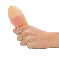 A stress willy being squeezed causing it to go red