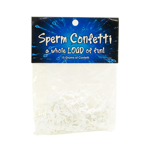 The sperm confetti in its packaging
