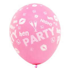A pink hen party balloon