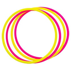 Some pink and yellow rings in a Venn-diagram style layout