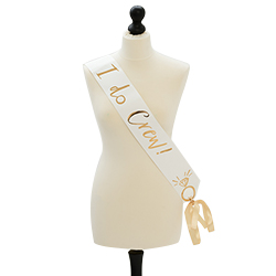 I do crew sash photographed on a mannequin