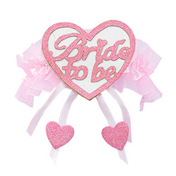 Bride to Be pink heart on a garter