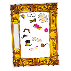 All 12 hen party props laid out in the frame