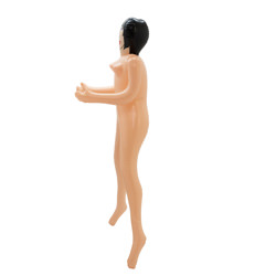 A side view of the inflatable doll.