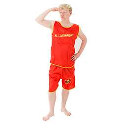 The model peers into the distance.