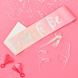 The sash seen with the ribbons which come with it.