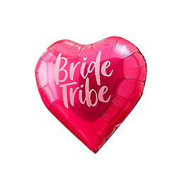 Bright pink bride tribe heart shaped balloon.