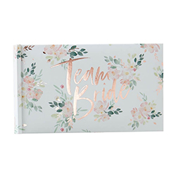 The floral Team Bride photo album.