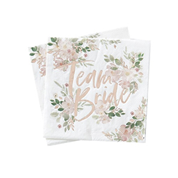 Floral design team bride napkins on a white background.