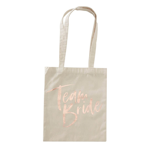 The Team Bride tote bag on a white background.