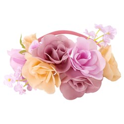The floral headband against a white background.