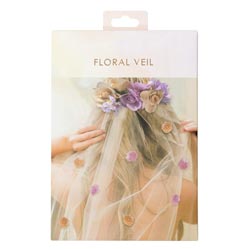 The floral veil in its box.