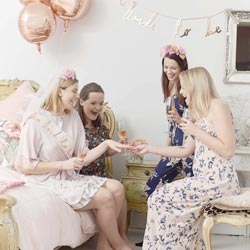 A picture of a group of girls wearing the items from the same collection.