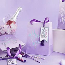 A lifestyle shot of the bags at a party.