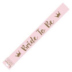 Pink sash with gold bride to be design.