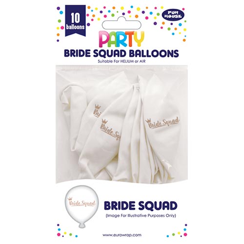 Bride squad balloons in the pack.