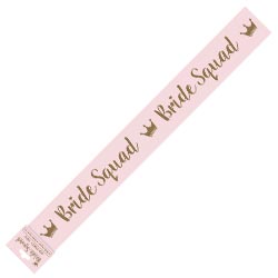 Pink and gold bride squad sash.