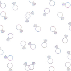 Silver Iridescent diamond ring confetti. 