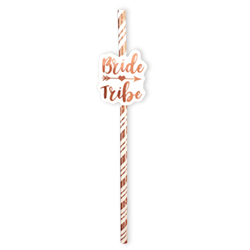 Rose gold bride tribe straw.
