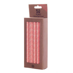 The fifty straws in a box.