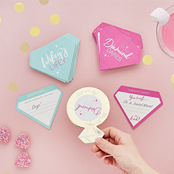 The card game laid out on a table.