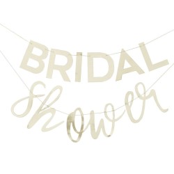 Gold bridal shower bunting.