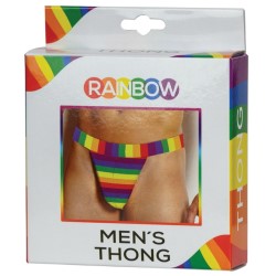 The multi coloured thong in a box.
