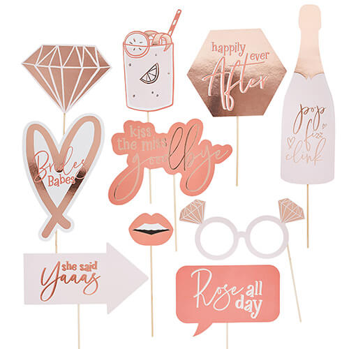A collection of rose gold photo props.