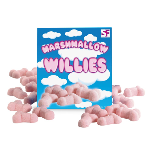 Marshmallow Willies against a white background