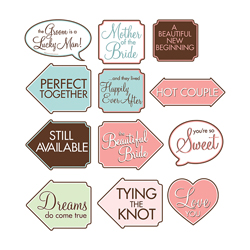 Twelve fun signs on a white background