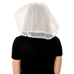 Back View Of Model Wearing White Veil 