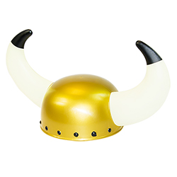Gold Viking Helmet with White Horns