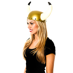 Side View Of Viking Helmet with Large Horns