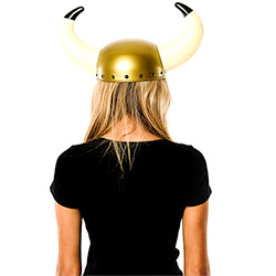 Back View Viking Helmet with Large Horns