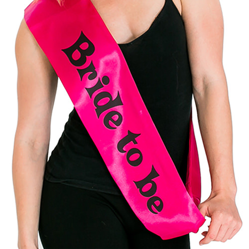 Sash Bride to Be Pink with Black Lettering main image 0