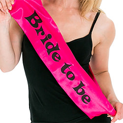 The bright pink material has a shiny surface