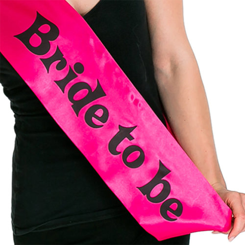 Sash Bride to Be Pink with Black Lettering